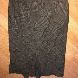Ann Taylor Wool‎ Pencil skirt Brown Black Size 2